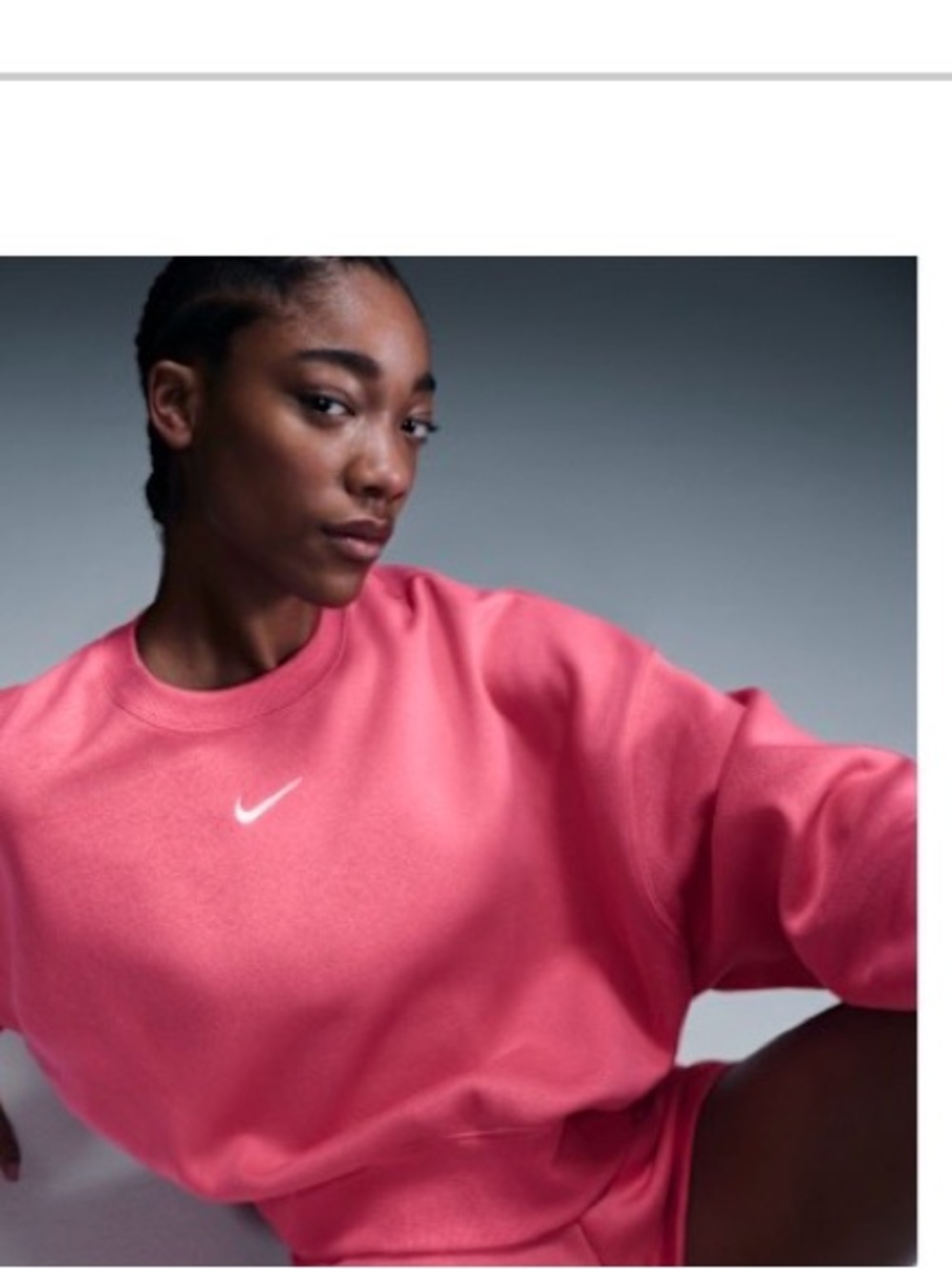 Nike Phoenix Fleece Oversized Crew Sweatshirt in Aster Pink